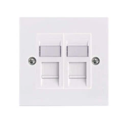 British Ethernet Socket Double Port Faceplate VCELINK