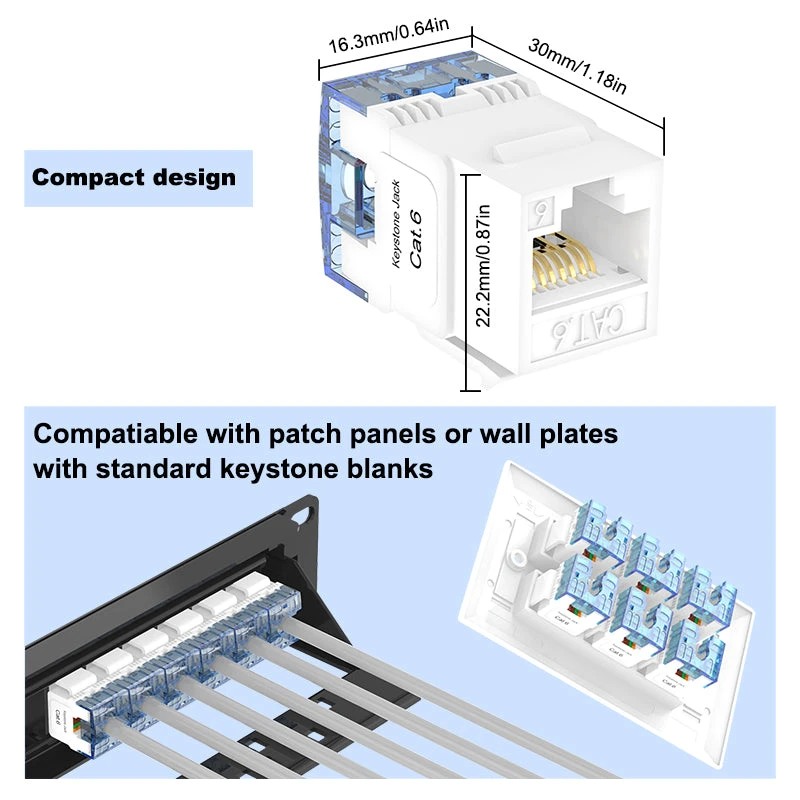Bulk RJ45 Cat6 Punch Down Keystone Jack VCLEINK 9 Bulk RJ45 Cat6 Punch Down Keystone Jack VCLEINK - Image 7