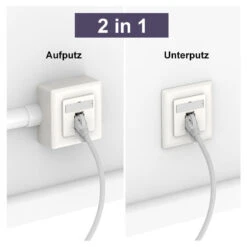 German-style Single Port RJ45 Faceplate VCELINK -VCELINK SHOP DE07WT 5