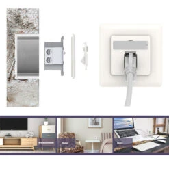 German-style Single Port RJ45 Faceplate VCELINK -VCELINK SHOP DE07WT 6