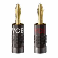 24K Gold Plated Dual-Screw Type Speaker Banana Plugs VCELINK