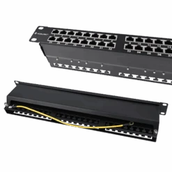 48-port Cat6 Shielded Patch Panel, 1U VCELINK -VCELINK SHOP P187U C6 Angle 1
