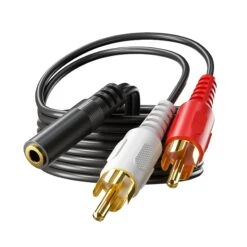 3.5 Mm Female To 2 RCA Male Stereo Audio Cable (3FT) VCELINK -VCELINK SHOP RC108 Angle