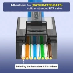 Cat6 RJ45 Pass Through Connector VCELINK 15 Cat6 RJ45 Pass Through Connector VCELINK -VCELINK SHOP SJ661BK