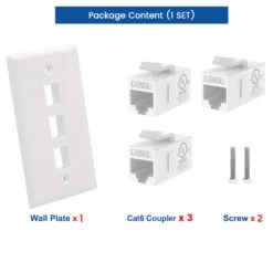 3 Ports Cat6 Wall Plate VCELINK -VCELINK SHOP WP3 226 5