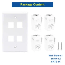 RJ45 Wall Plate 4 Port UL-Listed VCELINK -VCELINK SHOP WP4 226 OL
