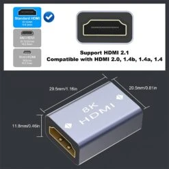 8K HDMI Female To Female Coupler VCELINK -VCELINK SHOP hdmi2.1connectorfemaletofemale2